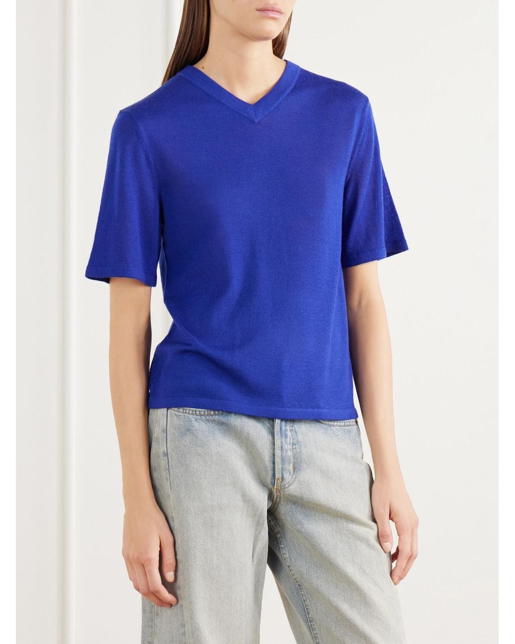B Sides Blue Merino Wool T-Shirt
