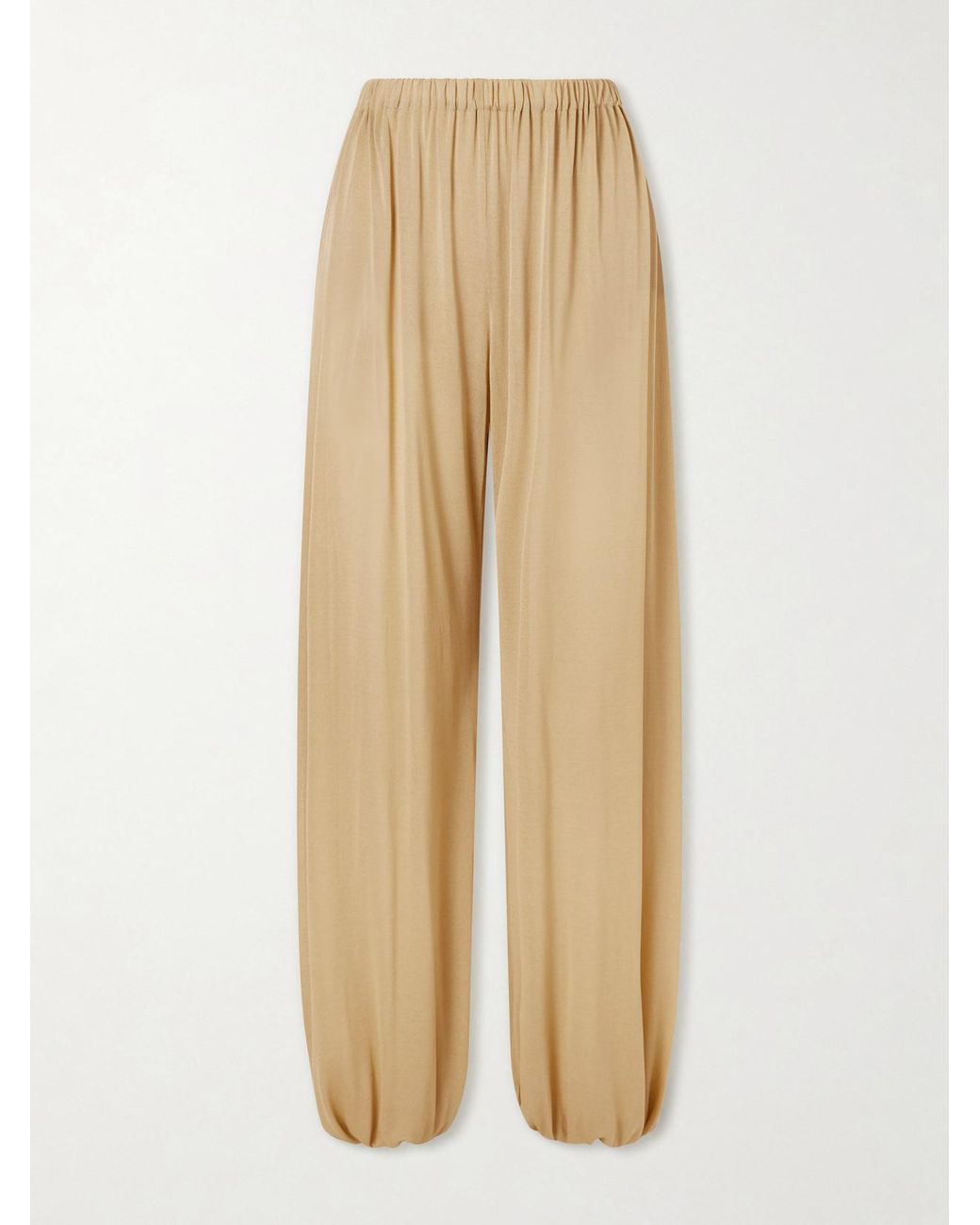 Aflalo Natural Lolana Satin-Jersey Balloon Pants