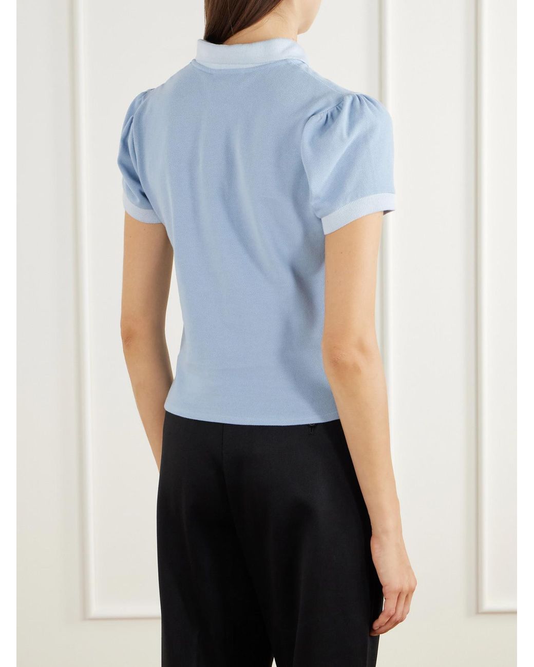 Willy Chavarria Blue Chavela Logo-Embroidered Cotton-Piqué Polo Shirt