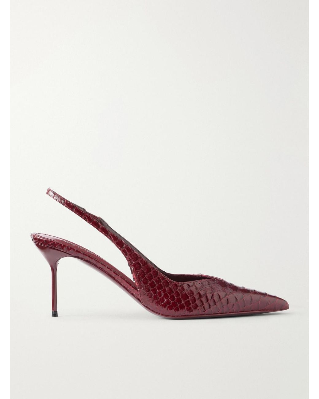 Paris Texas Pink Lidia 70 Snake-Effect Leather Slingback Pumps