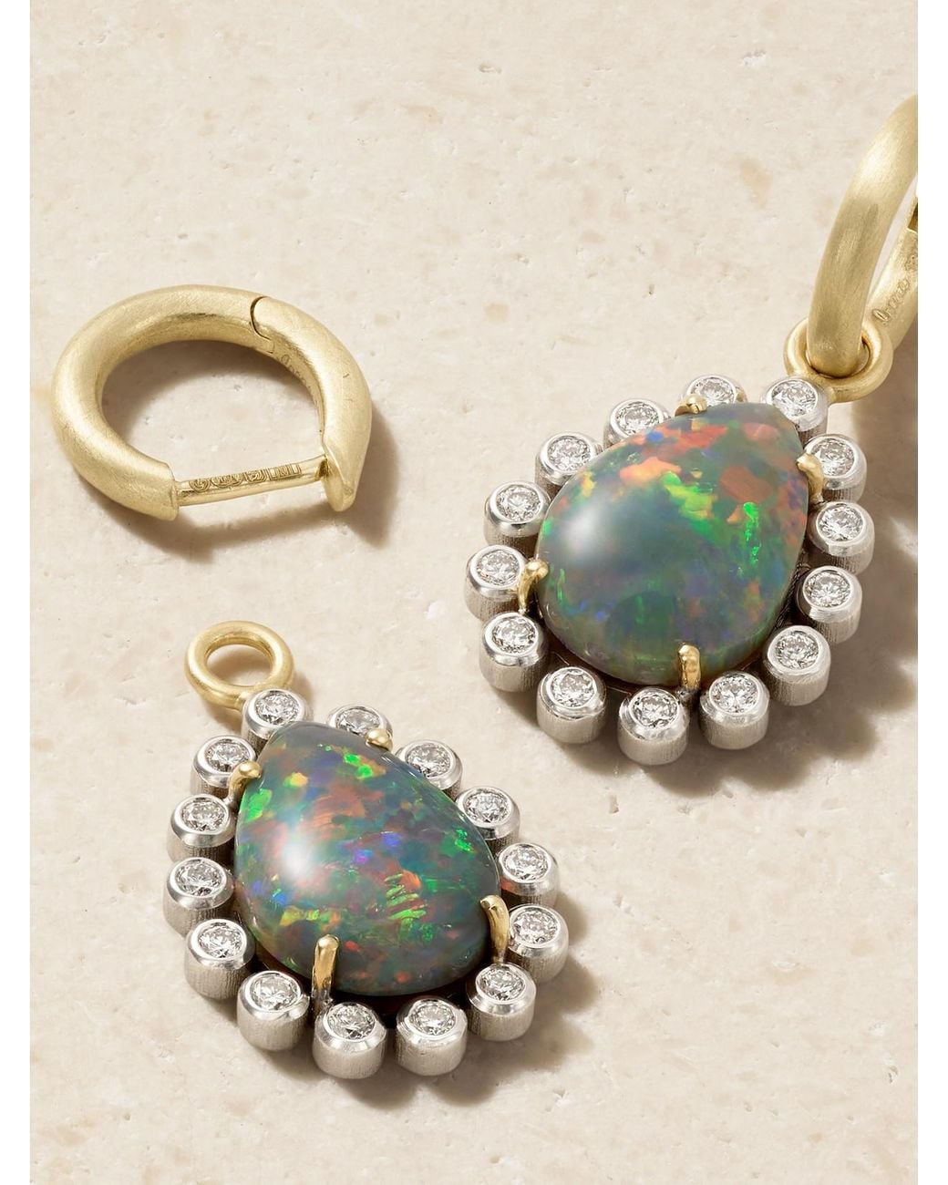 Irene Neuwirth Natural One Of A Kind 18-Karat And, Opal And Diamond Earrings