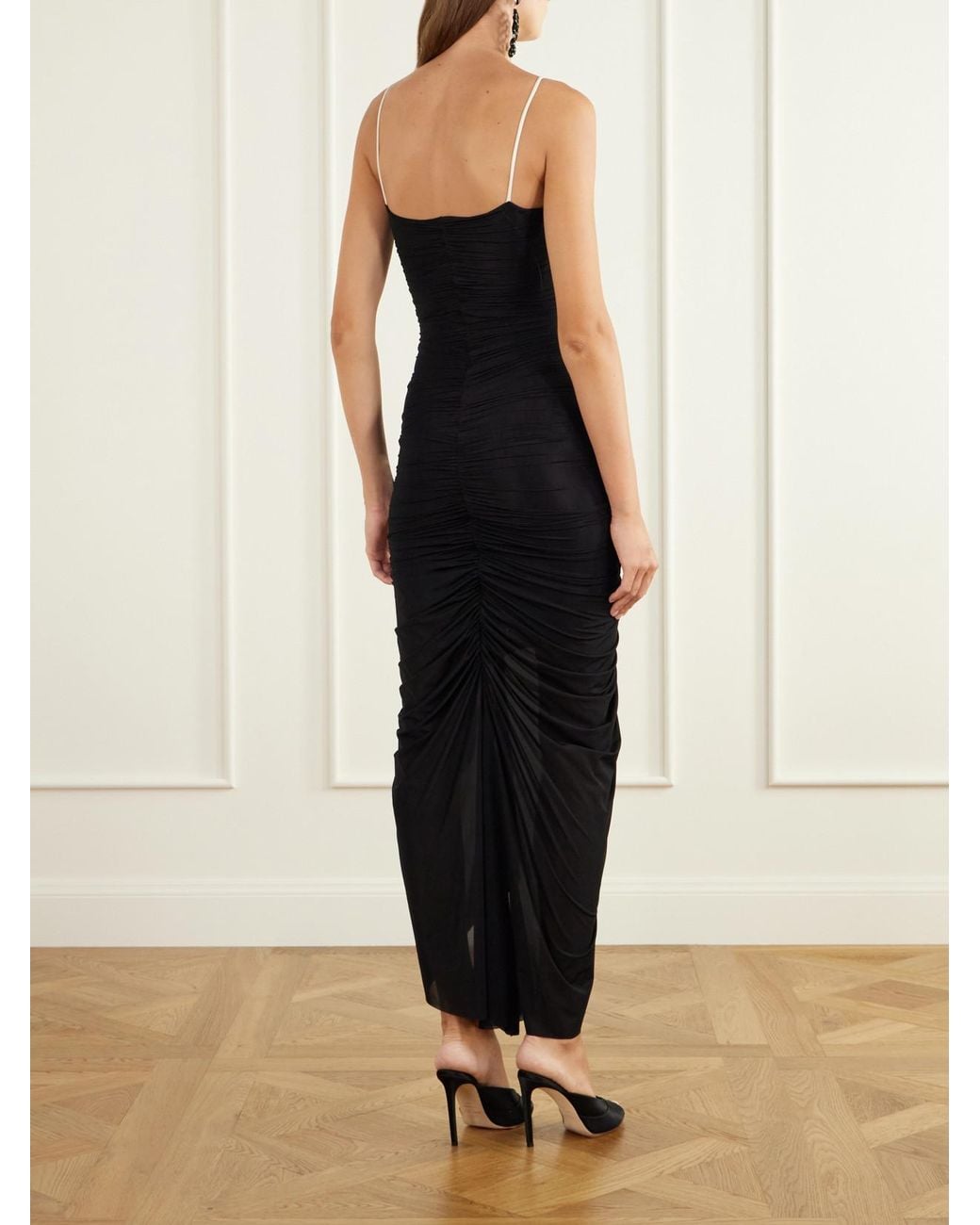 Maygel Coronel Black Liturgia Ruched Jersey Maxi Dress