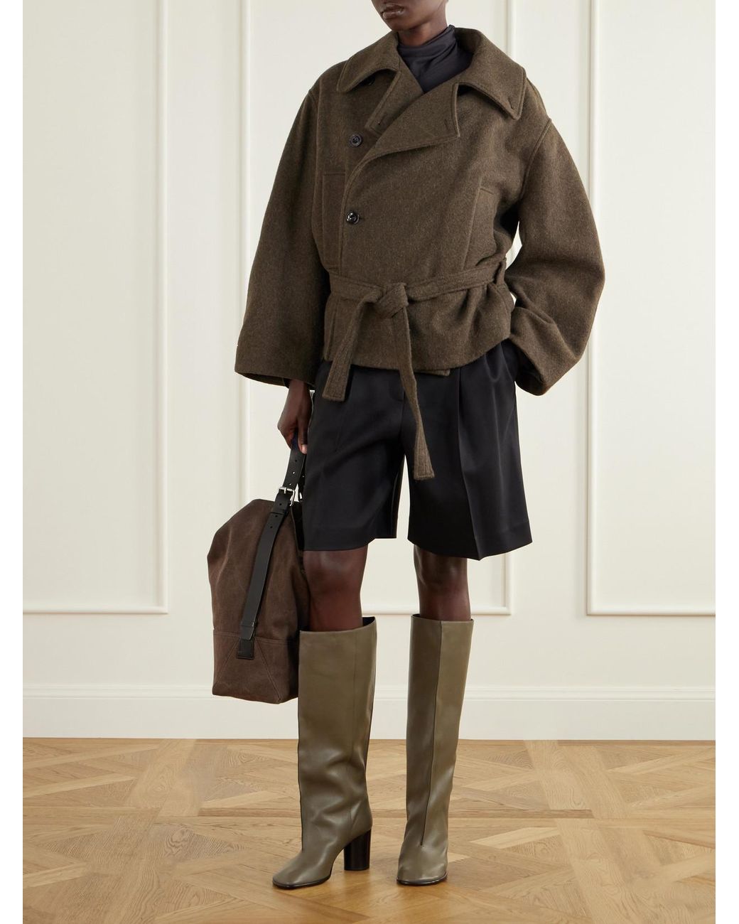 Lemaire Natural Crease Leather Knee Boots