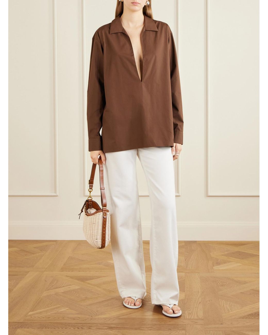 Comme Si Brown Cotton-Poplin Shirt