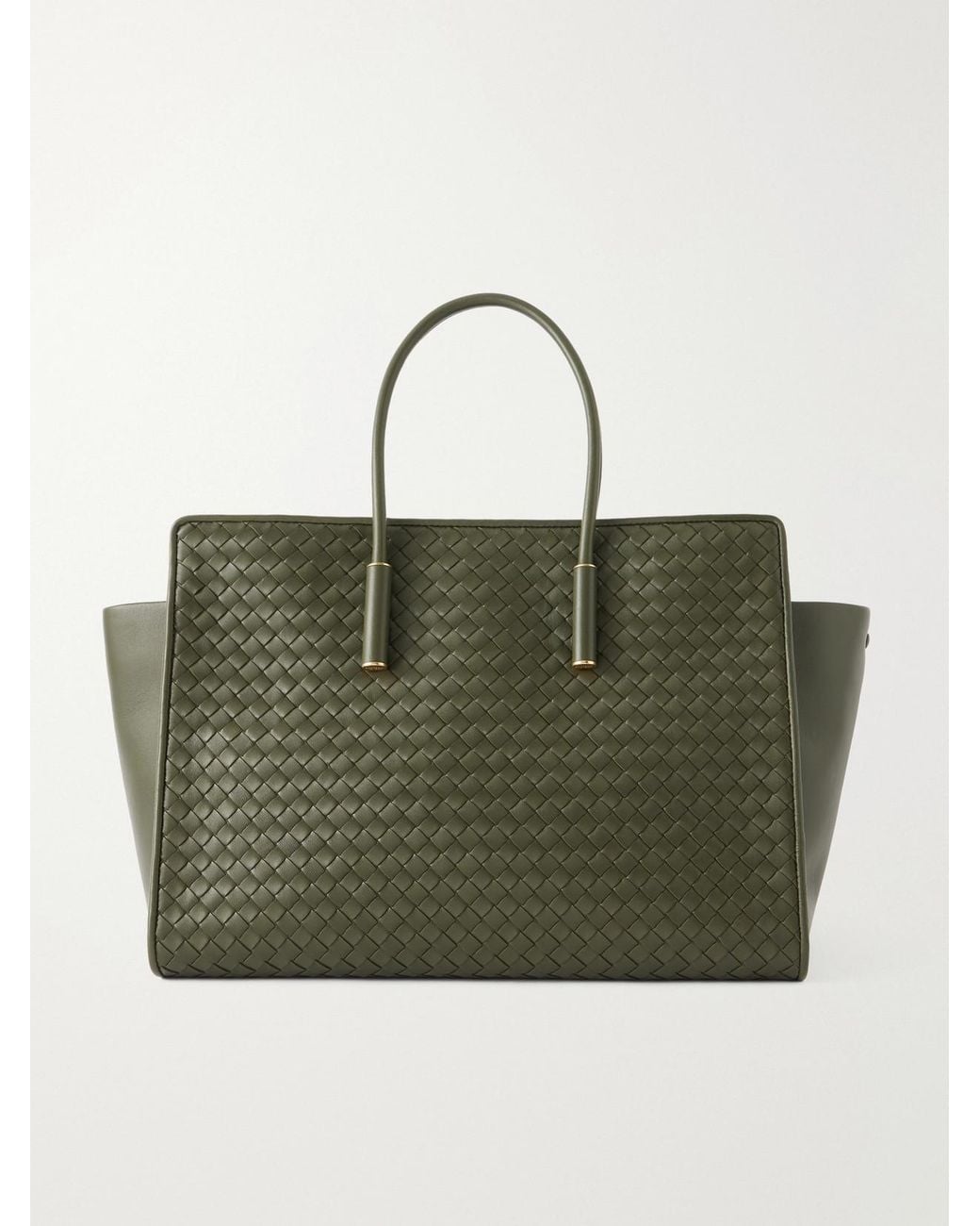 Bottega Veneta Green Barbara Intrecciato Leather Tote