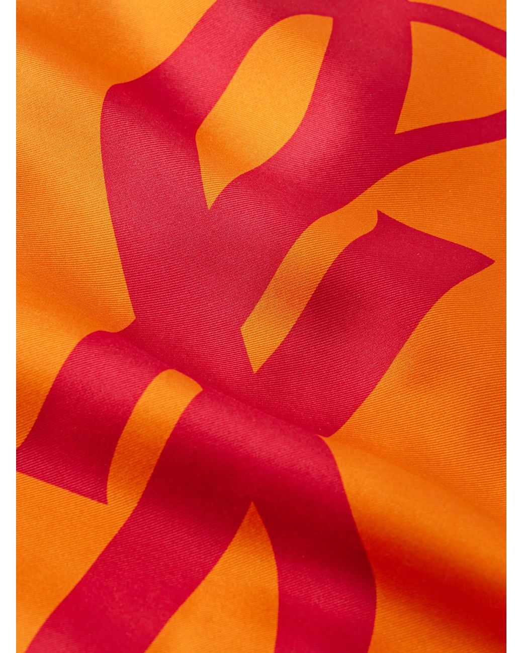 Saint Laurent Orange Cassandre-Printed Silk-Twill Scarf