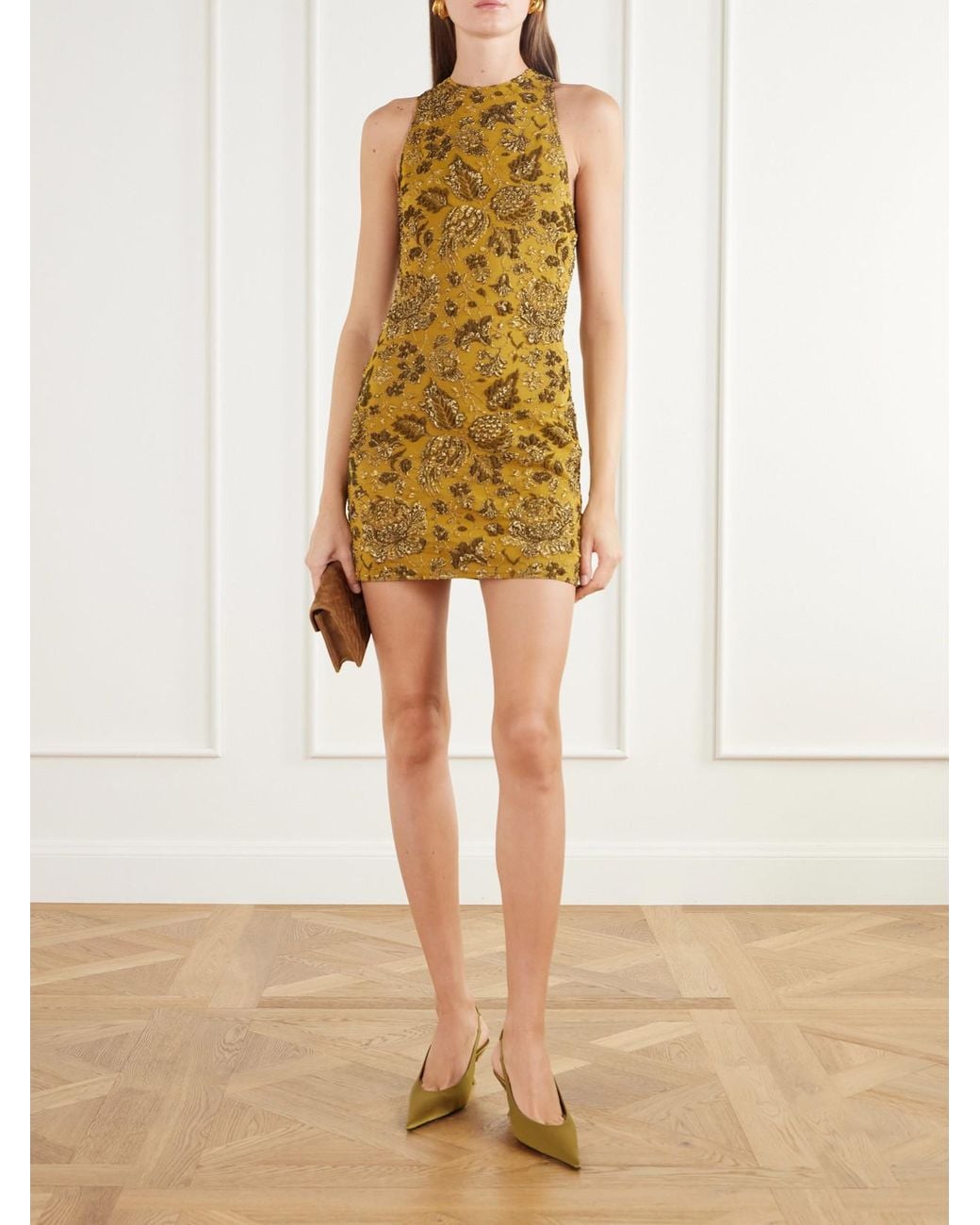 Saint Laurent Natural Fanny 55 Crepe-Satin Slingback Pumps