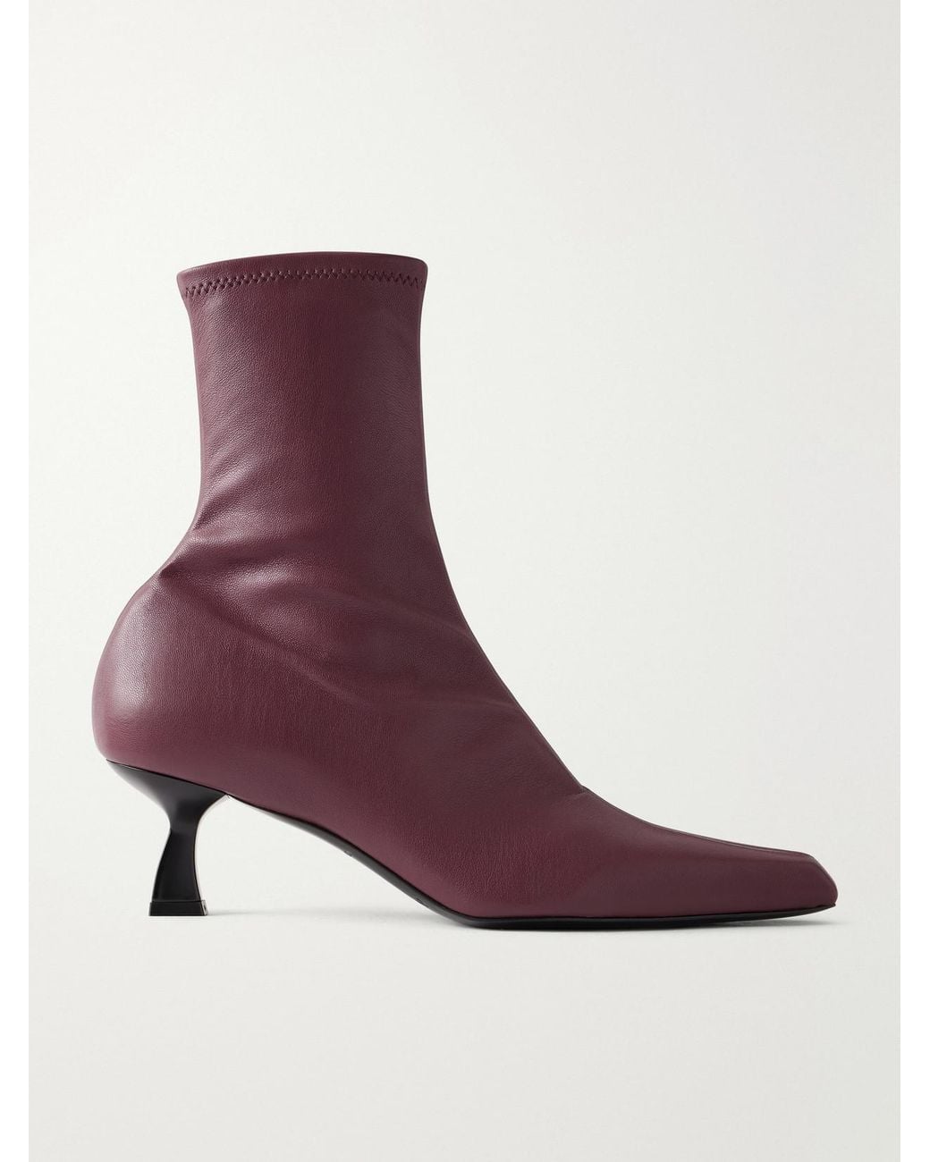 NODALETO Purple Dona 50 Leather Ankle Boots