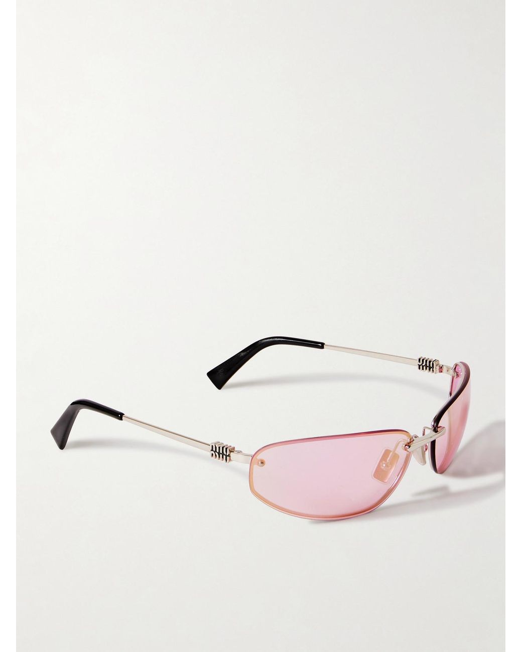 Miu Miu Pink Rimless D-Frame-Tone Sunglasses