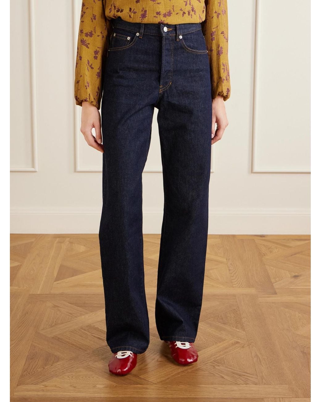 Dries Van Noten Blue High-Wasted Wide-Leg Jeans