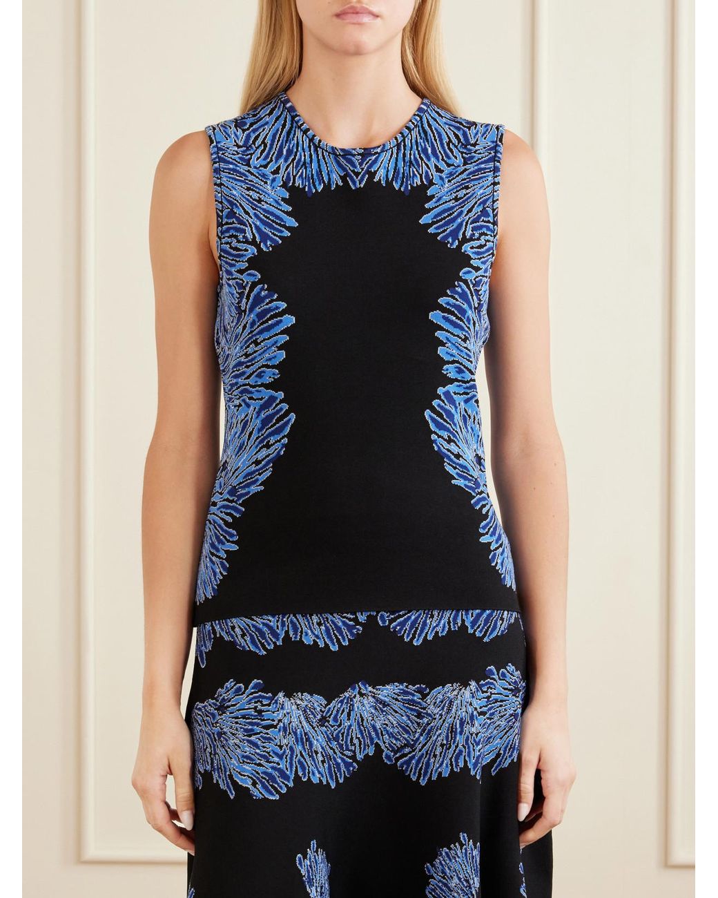 Ulla Johnson Blue Aylin Jacquard-Knit Tank