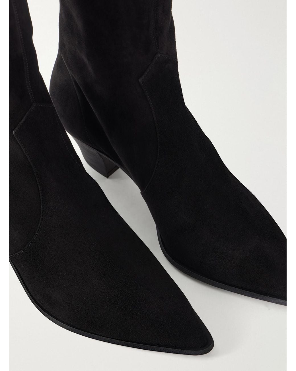 Aquazzura Black Brunswick Bootie 45 Suede Ankle Boots