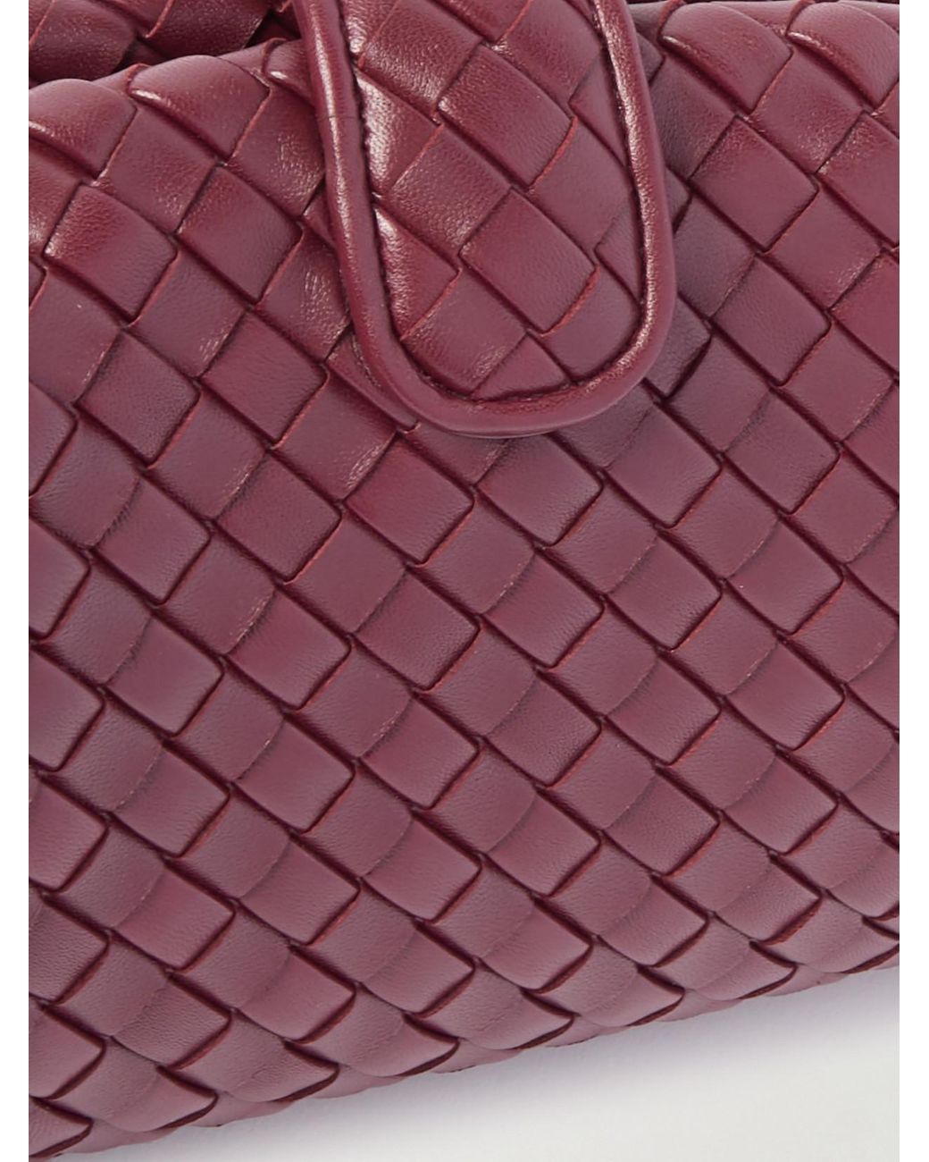 Bottega Veneta Red Lauren 1980 Small Intrecciato Leather Clutch