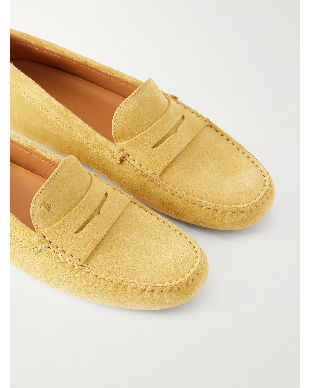 Tod's Natural Gommino Suede Loafers