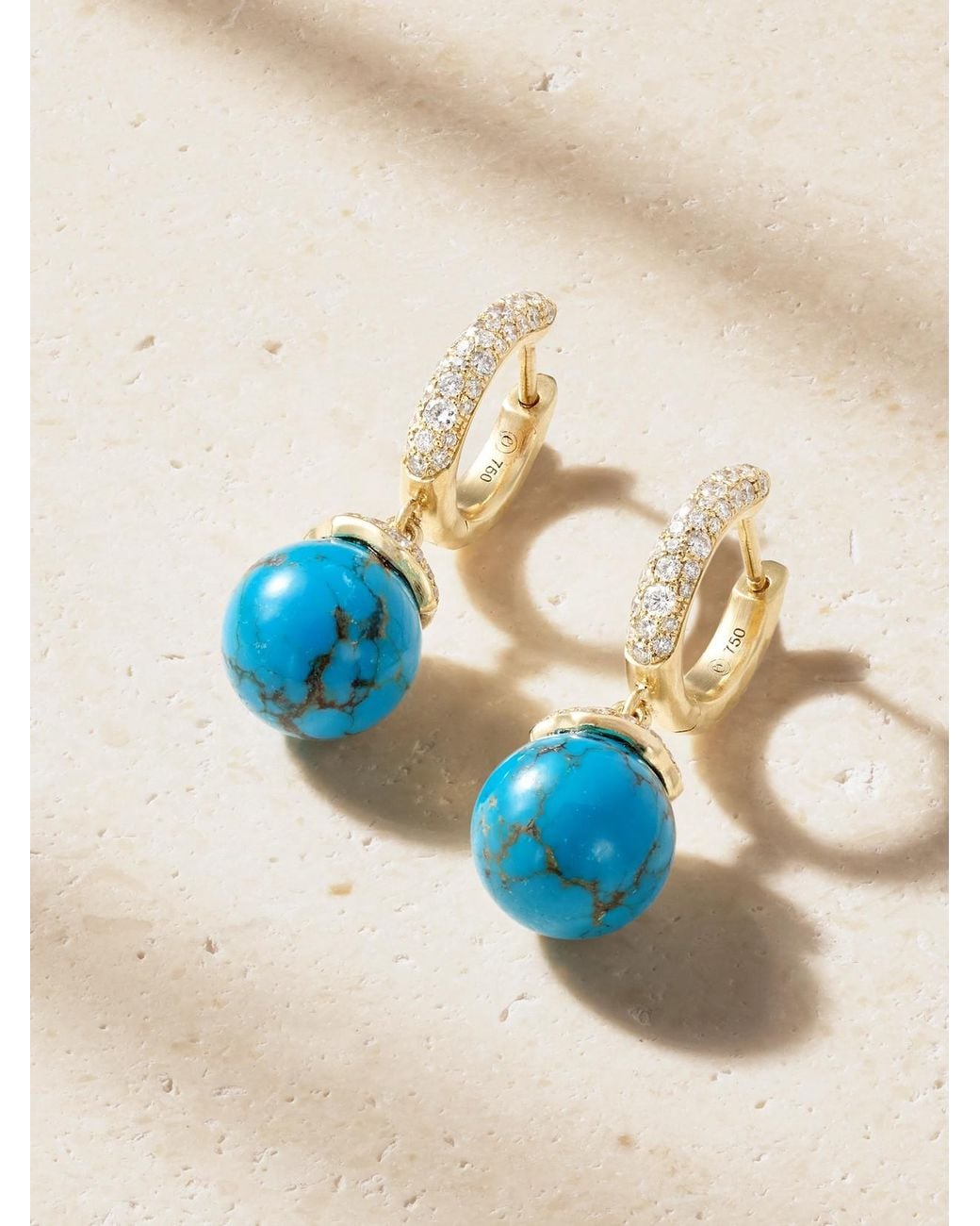 Octavia Elizabeth Blue 18-Karat, And Diamond Earrings