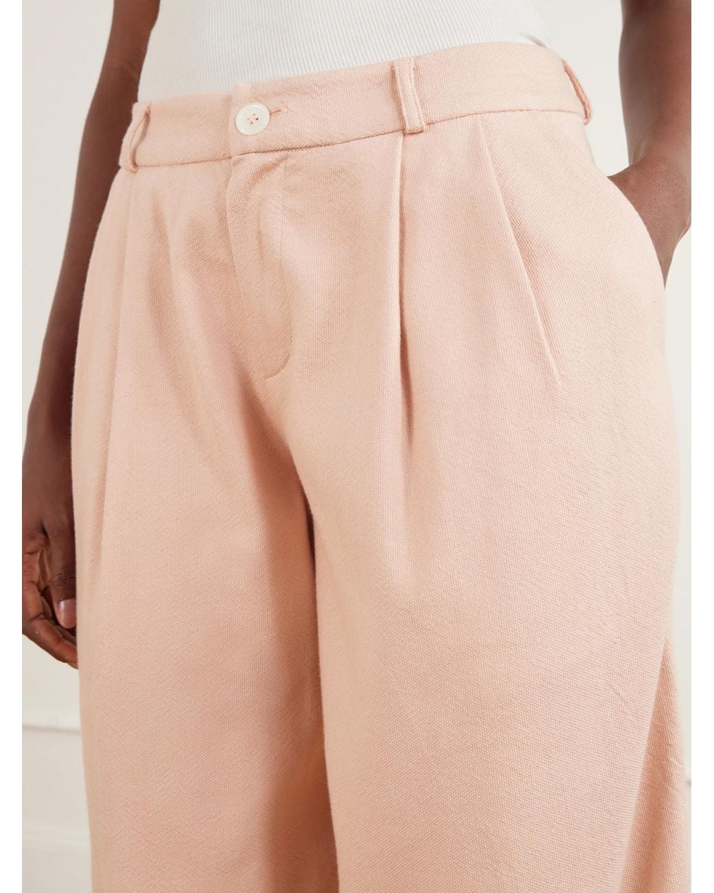 Marrakshi Life Pink The Trouser Cotton Wide-Leg Pants