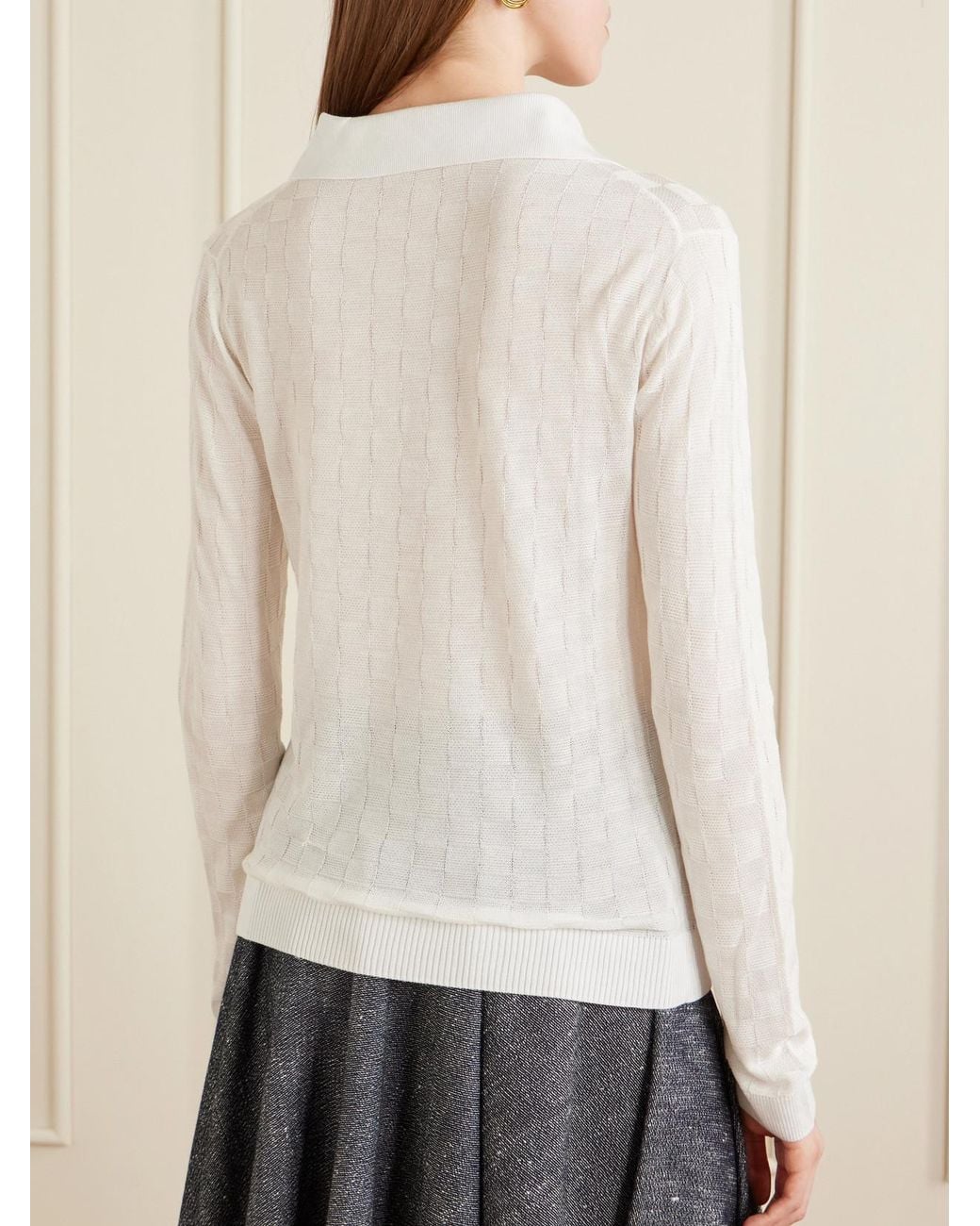 Kallmeyer White Caleb Knitted Polo Sweater