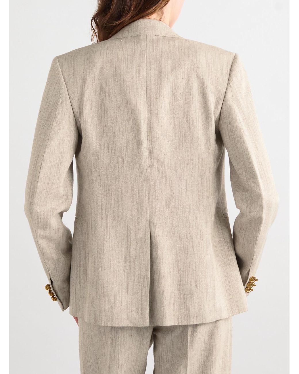 Bottega Veneta Natural Embellished Canvas Jacket