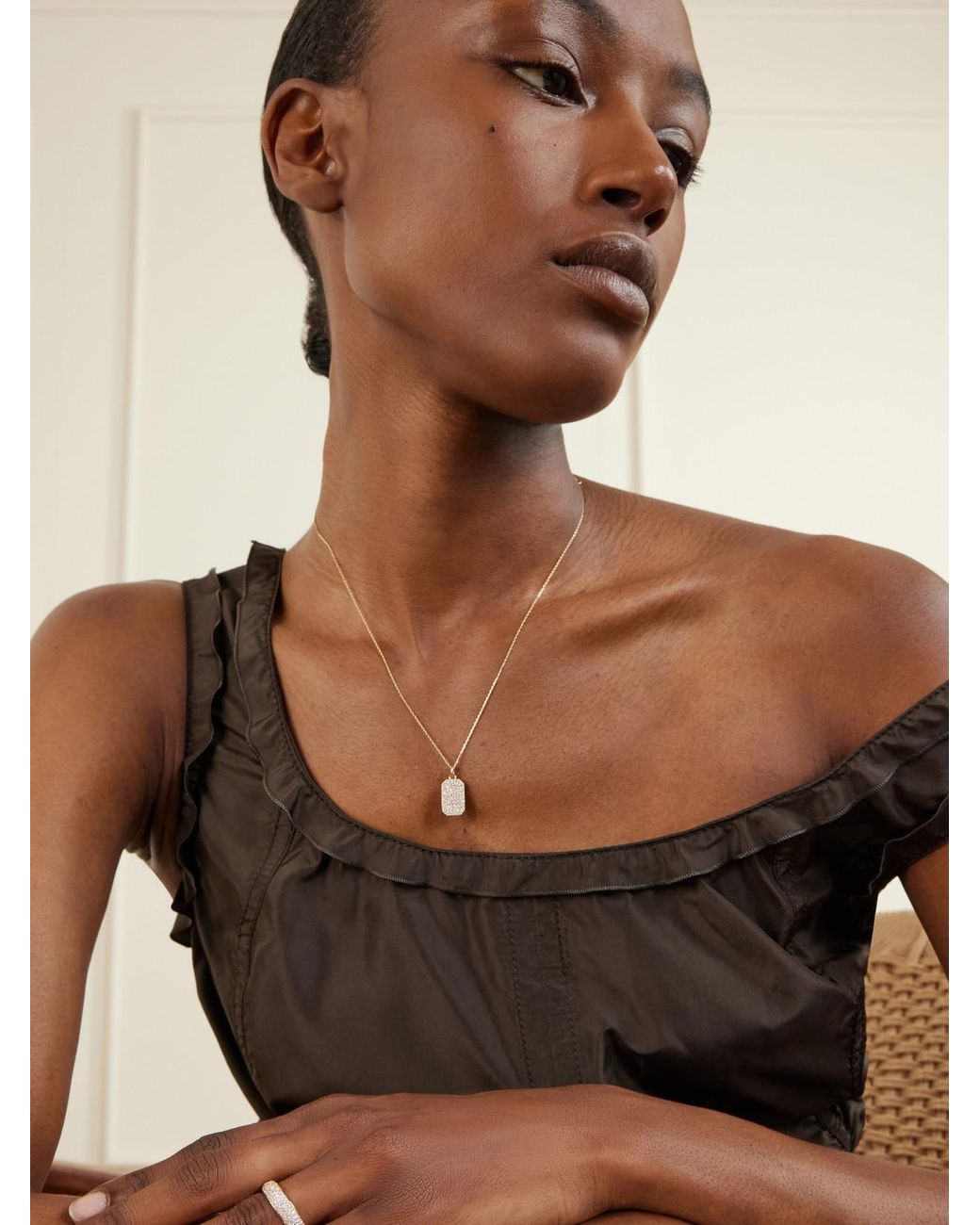 STONE AND STRAND Natural Hold Me 14-Karat Diamond Necklace