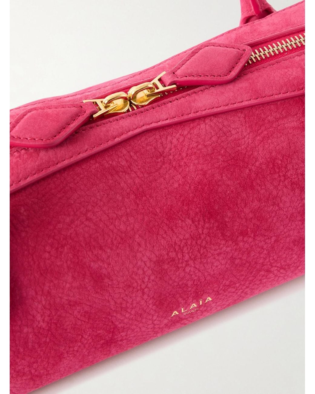 Alaïa Red Le Teckel Medium Nubuck Shoulder Bag