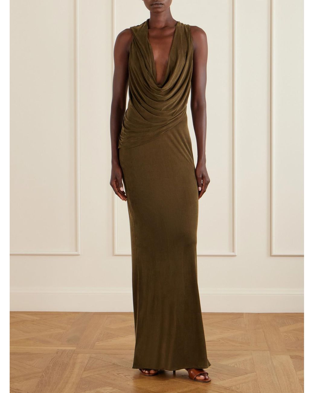 Tom Ford Natural Draped Jersey Gown