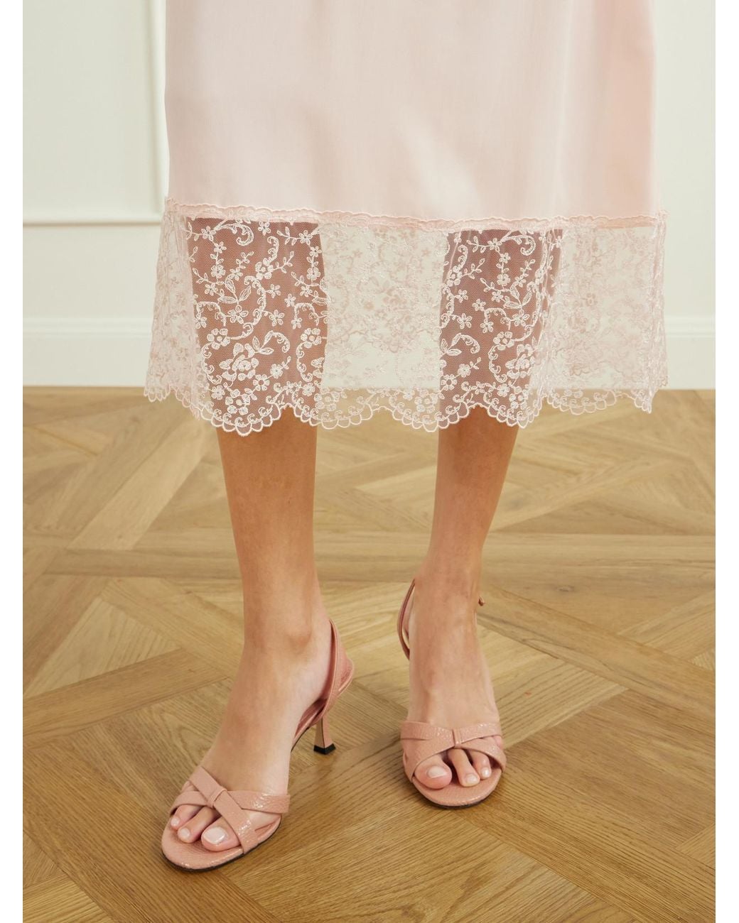 Jimmy Choo Pink Elsy 70 Slingback Crackled-Leather Sandals