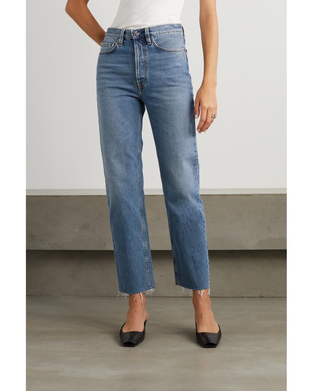 Totême Blue Net Sustain Classic Cut High-Rise Straight-Leg Organic Jeans