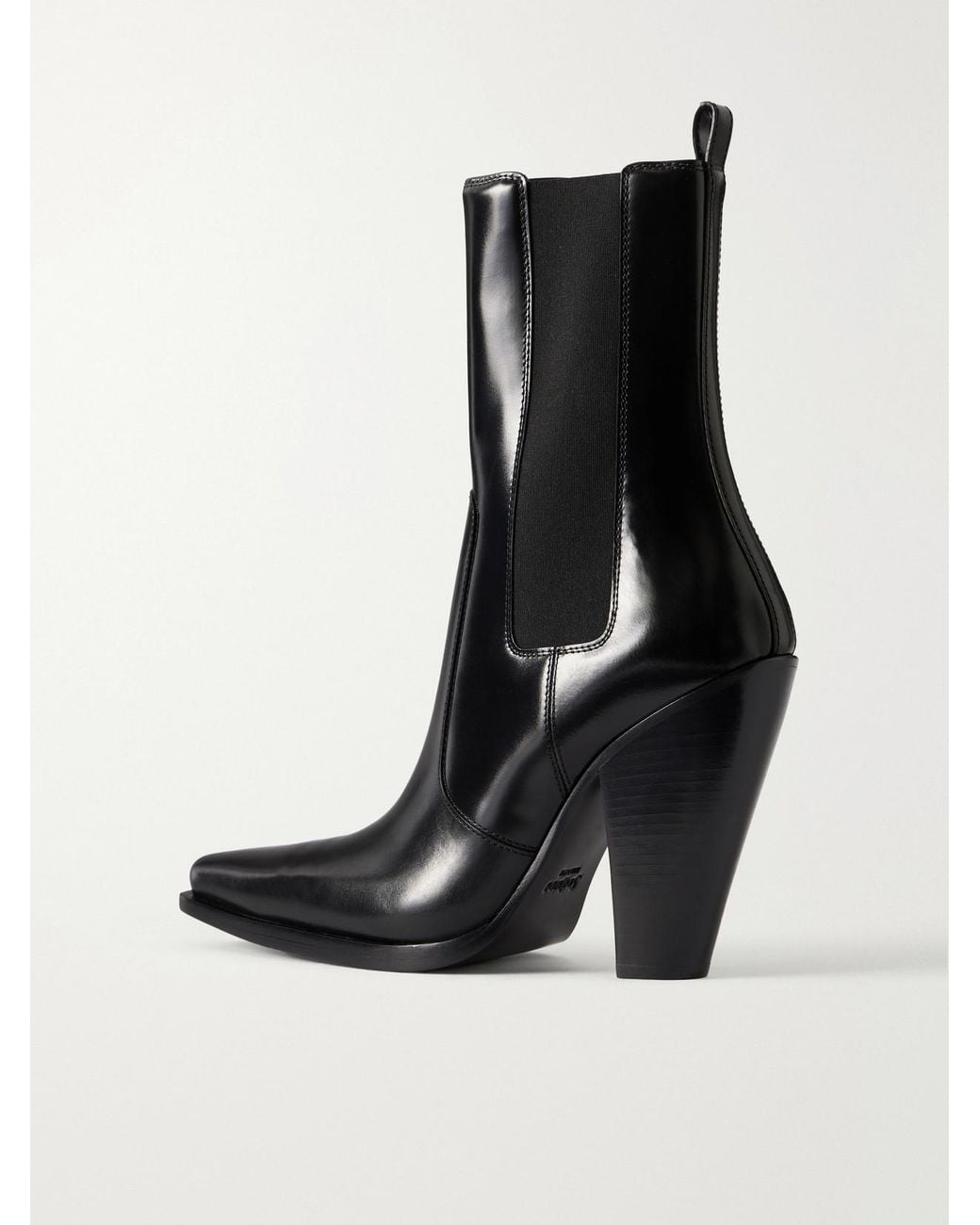 Saint Laurent Black Dylan 95 Leather Ankle Boots