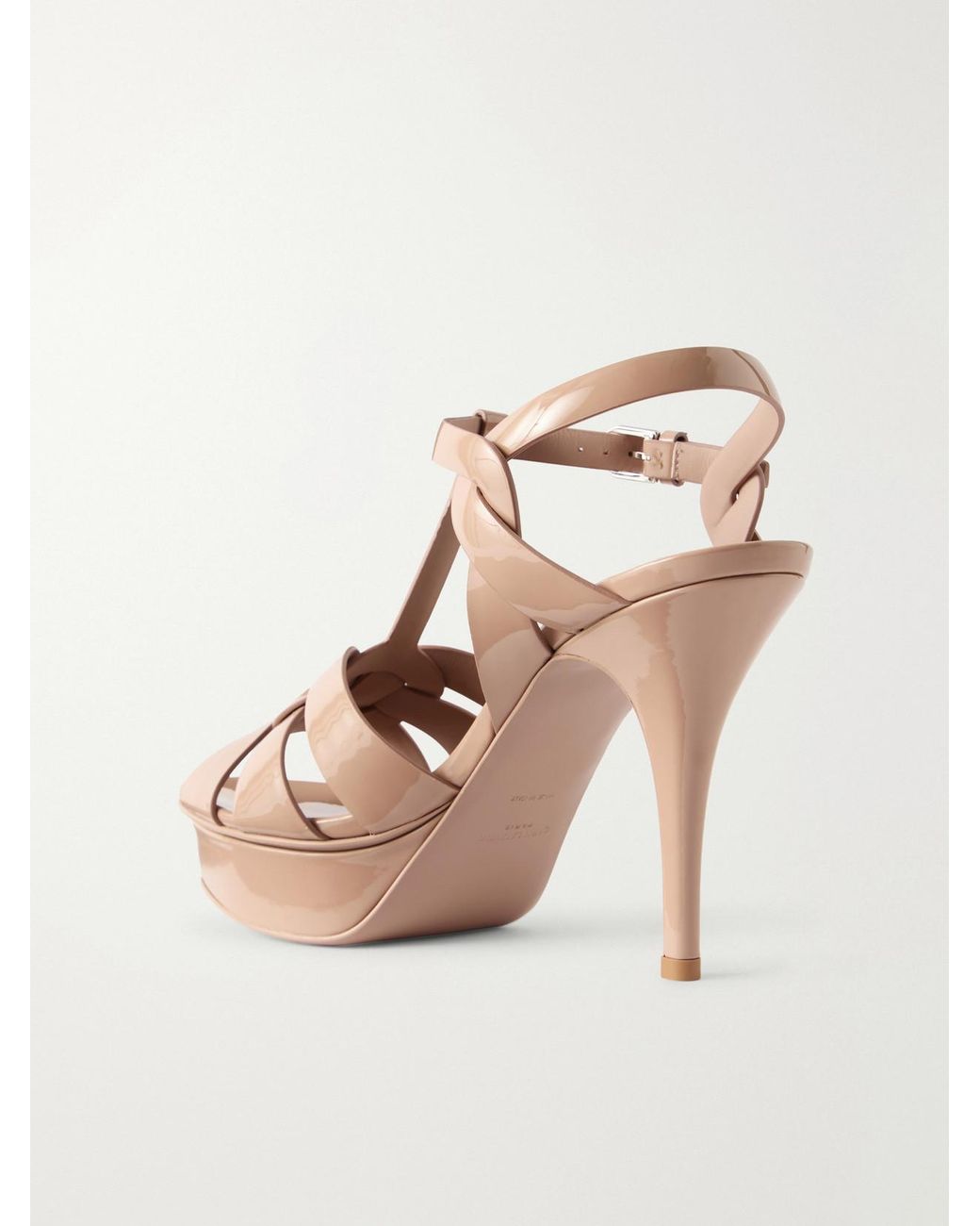 Saint Laurent Natural Tribute Patent-Leather Sandals