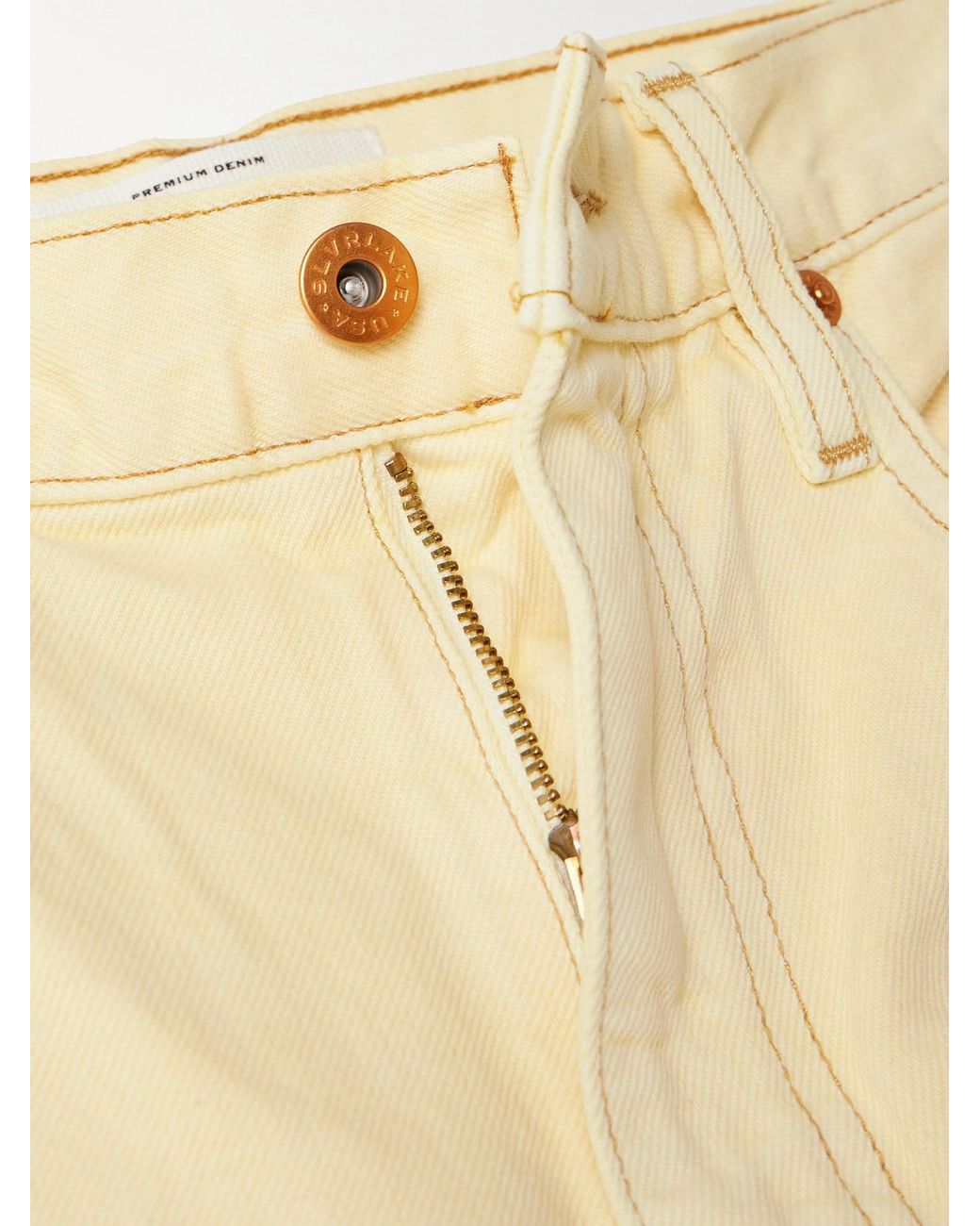 SLVRLAKE Denim Natural London Cropped High-Rise Straight-Leg Jeans