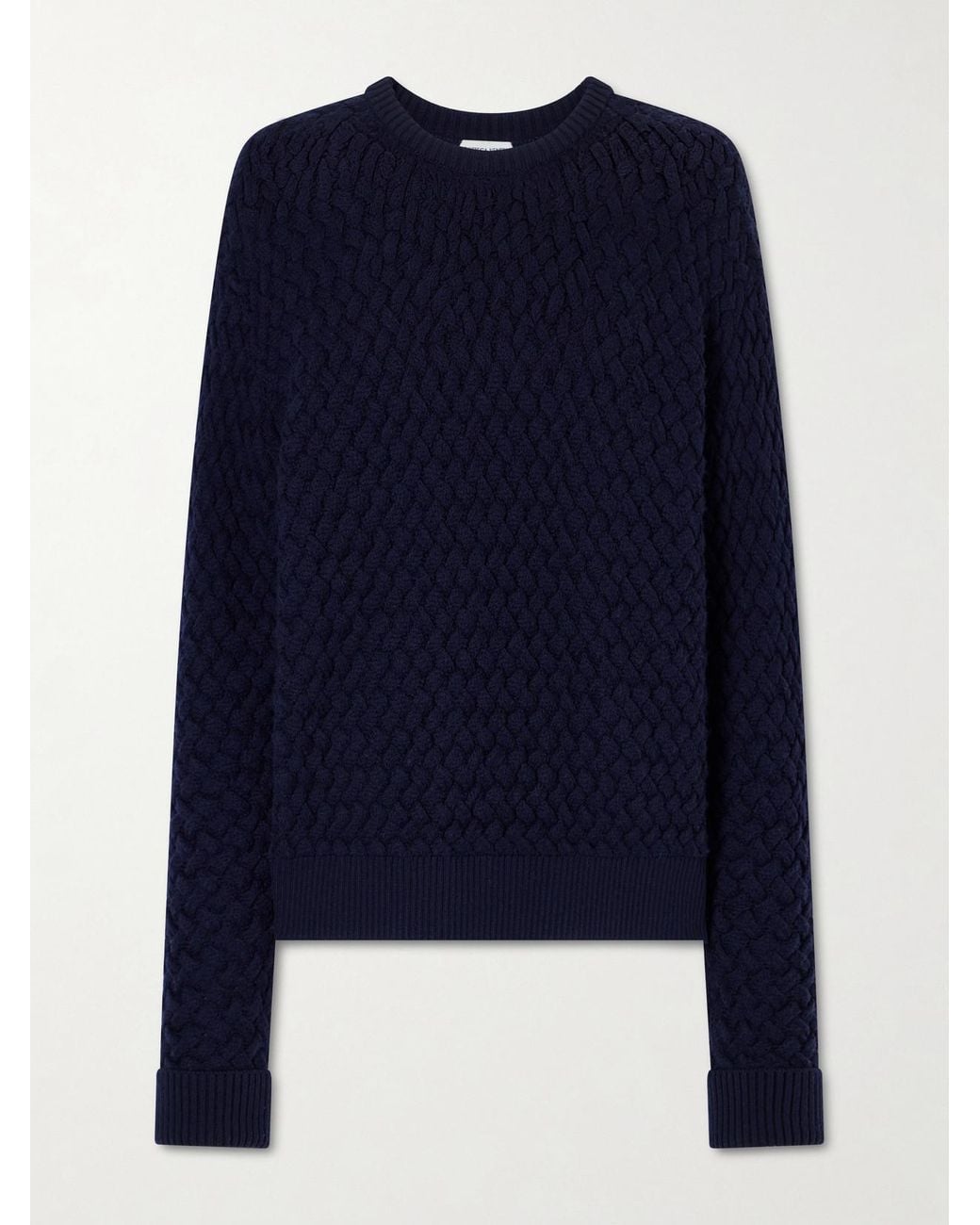 Bottega Veneta Blue Intrecciato Wool Sweater