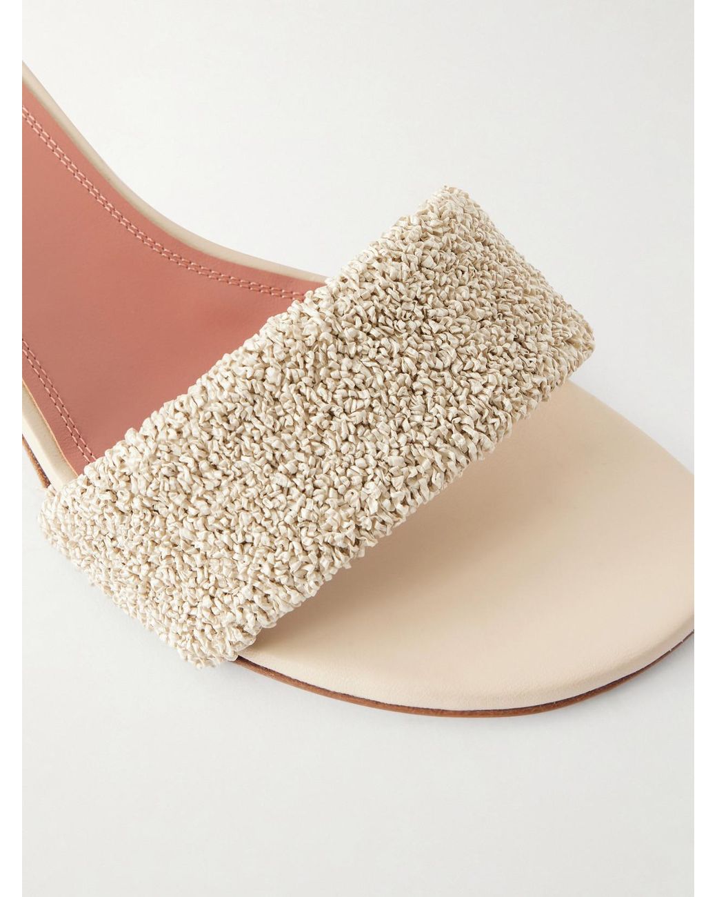 AMINA MUADDI Natural Andreea 45 Raffia Mules