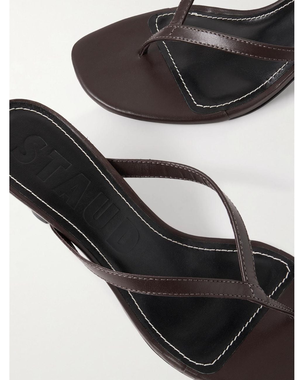 Staud Natural Freja Leather Sandals