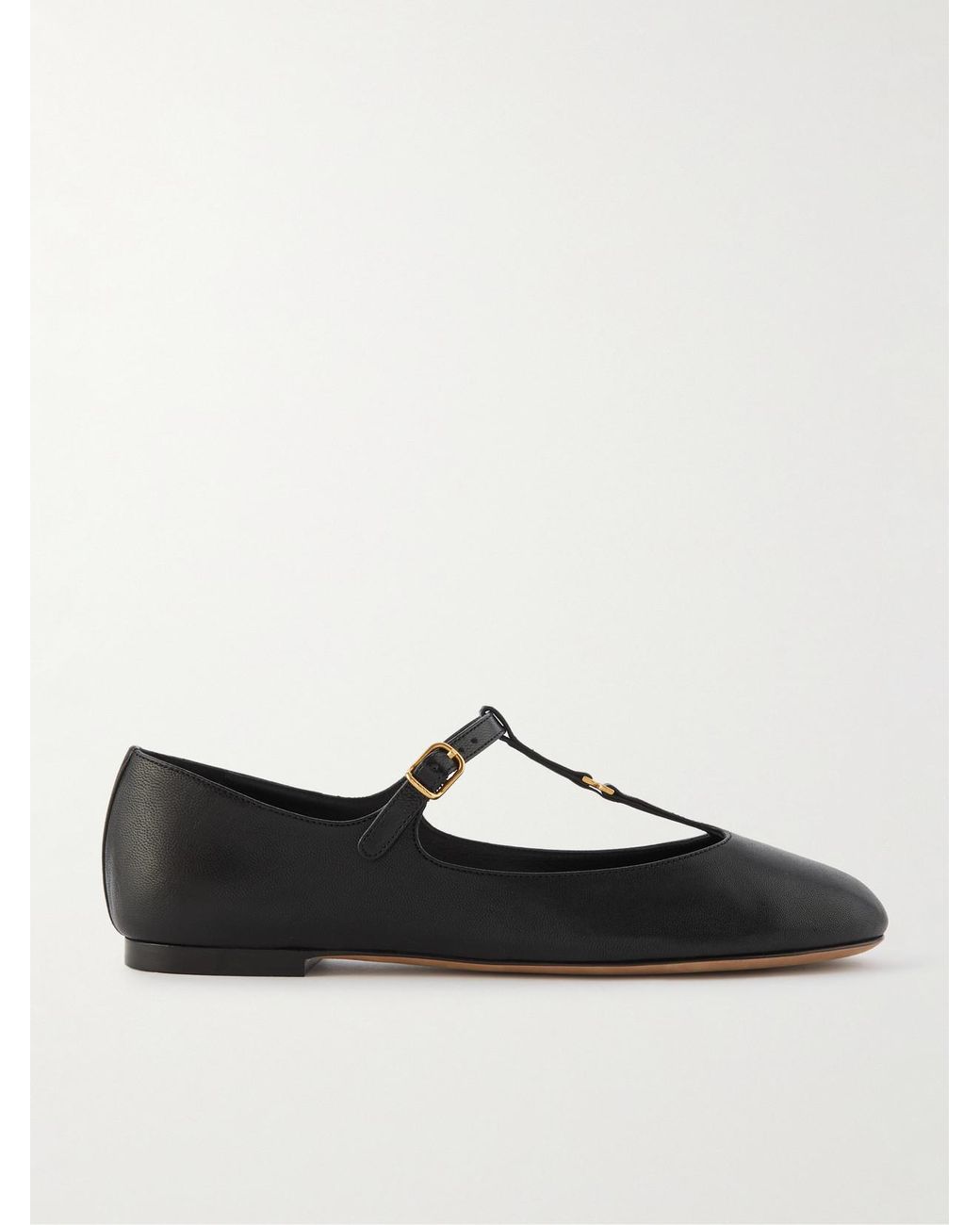 Chloé Black Marcie Embellished Leather Ballet Flats