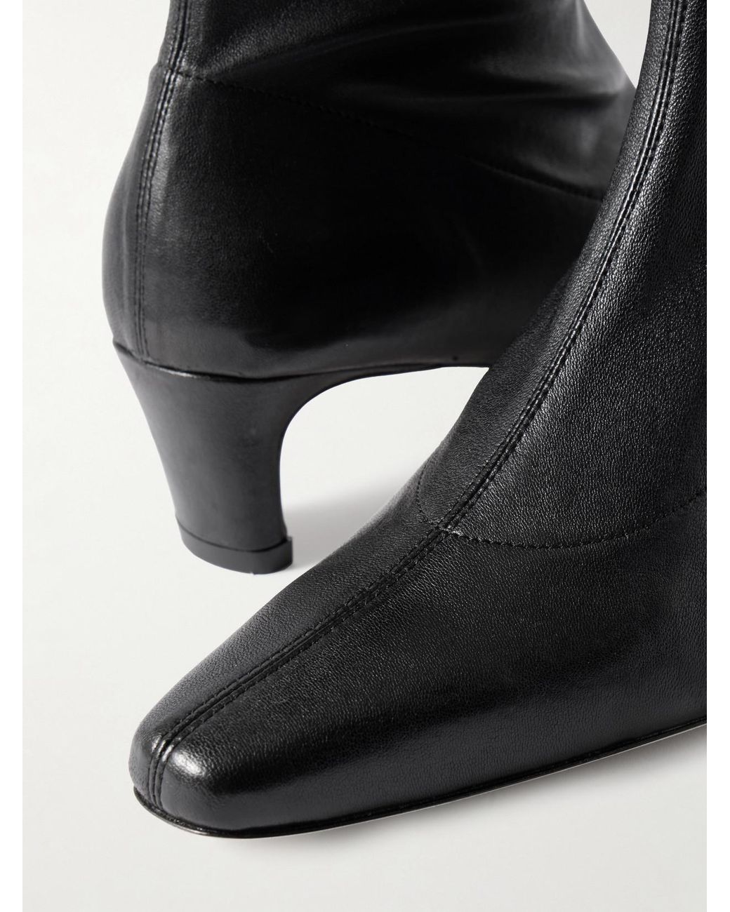 Staud Black Wally Sock Leather Ankle Boots