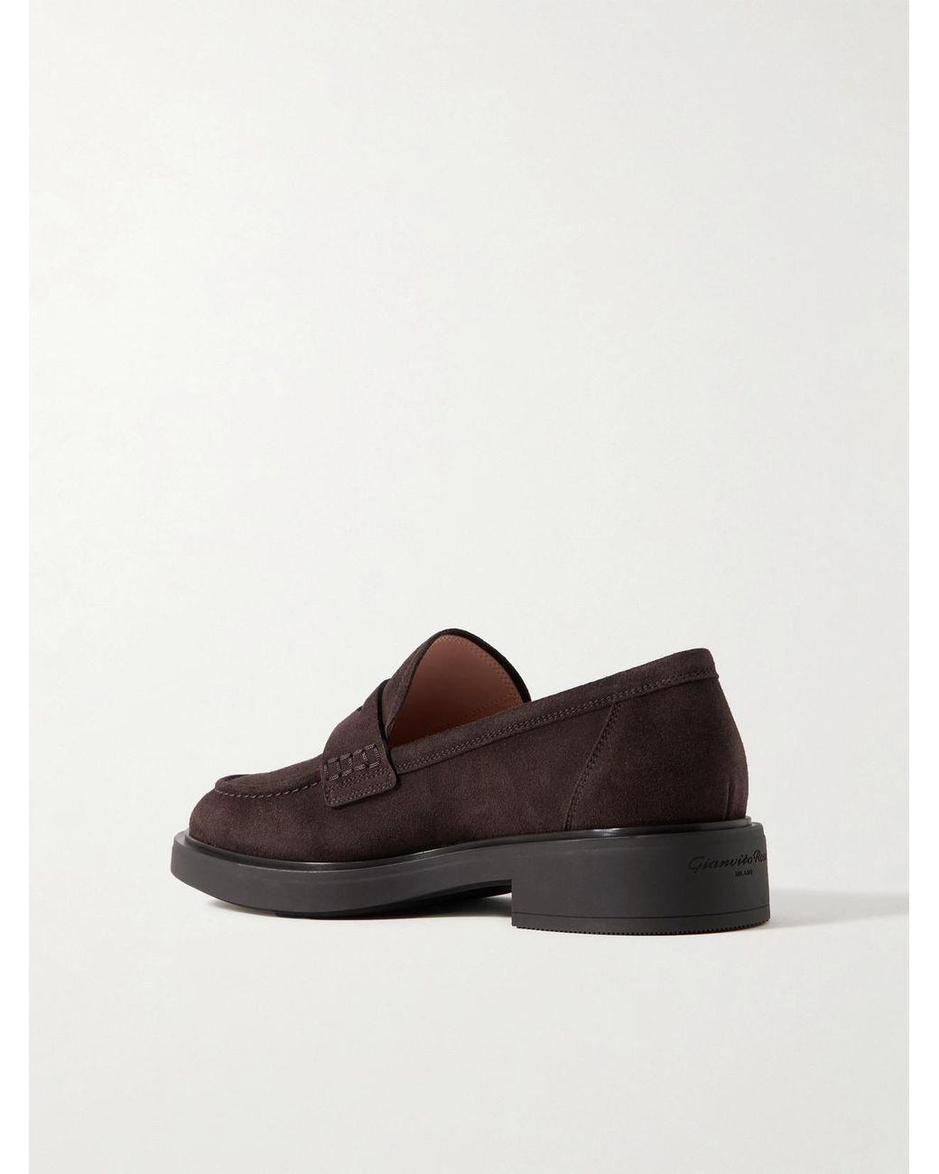 Gianvito Rossi Brown Harris 20 Suede Loafers