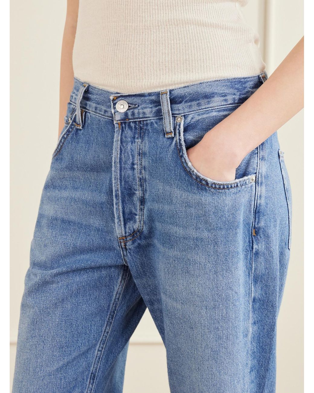 Citizens of Humanity Blue Winslow Mid-Rise Straight-Leg Boyfriend Jeans