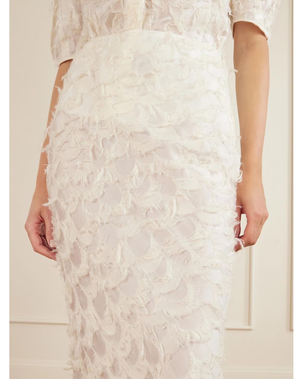 Gabriela Hearst White Frei Fil Coupè Silk And Wool-Blend Maxi Skirt