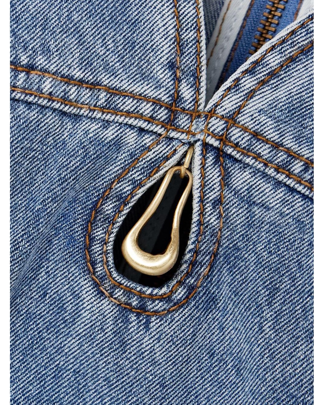 Aje. Juno Embellished Cutout Denim Mini Dress in Blue | Lyst