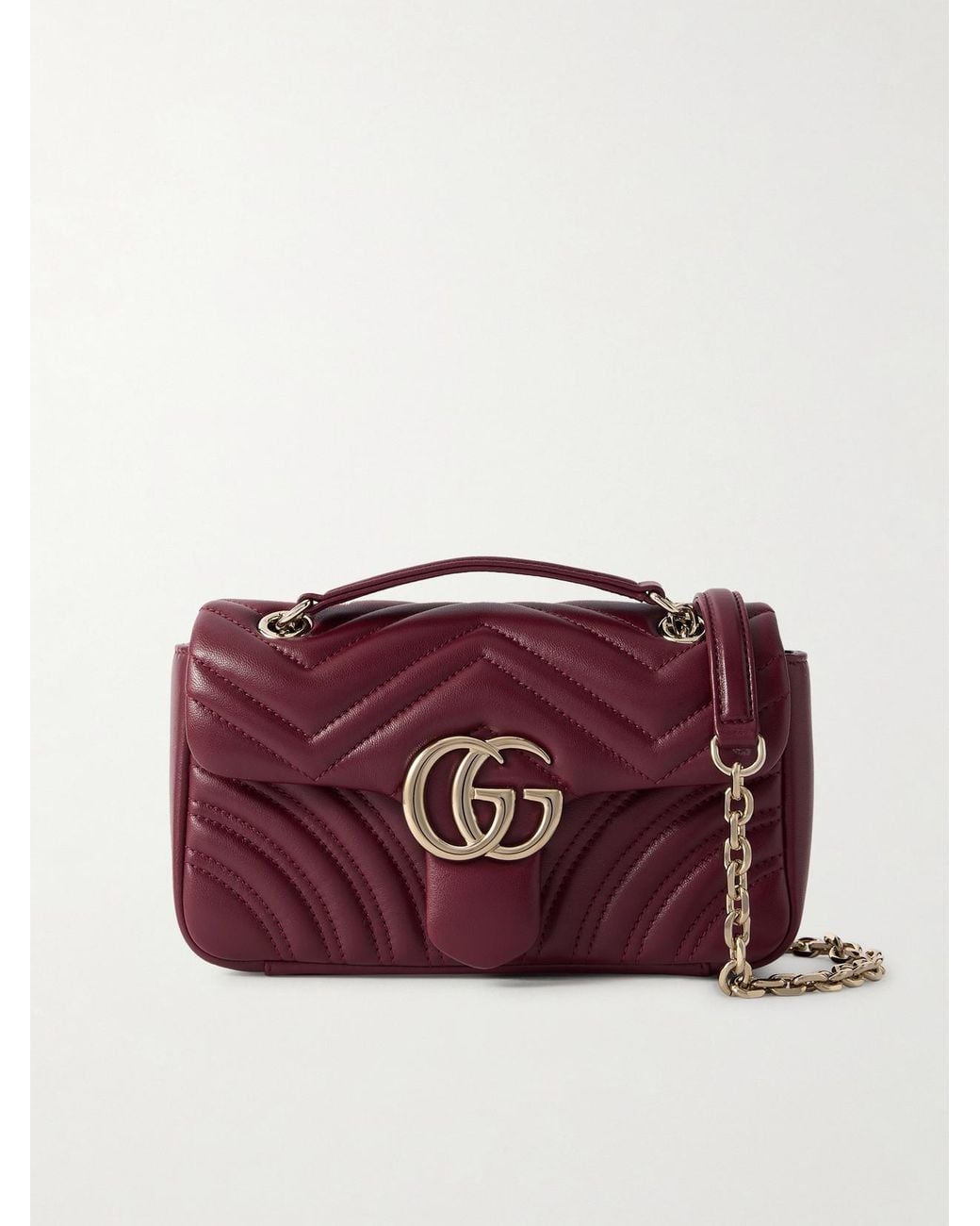 Gucci Purple Gg Marmont 2.0 Quilted Leather Shoulder Bag