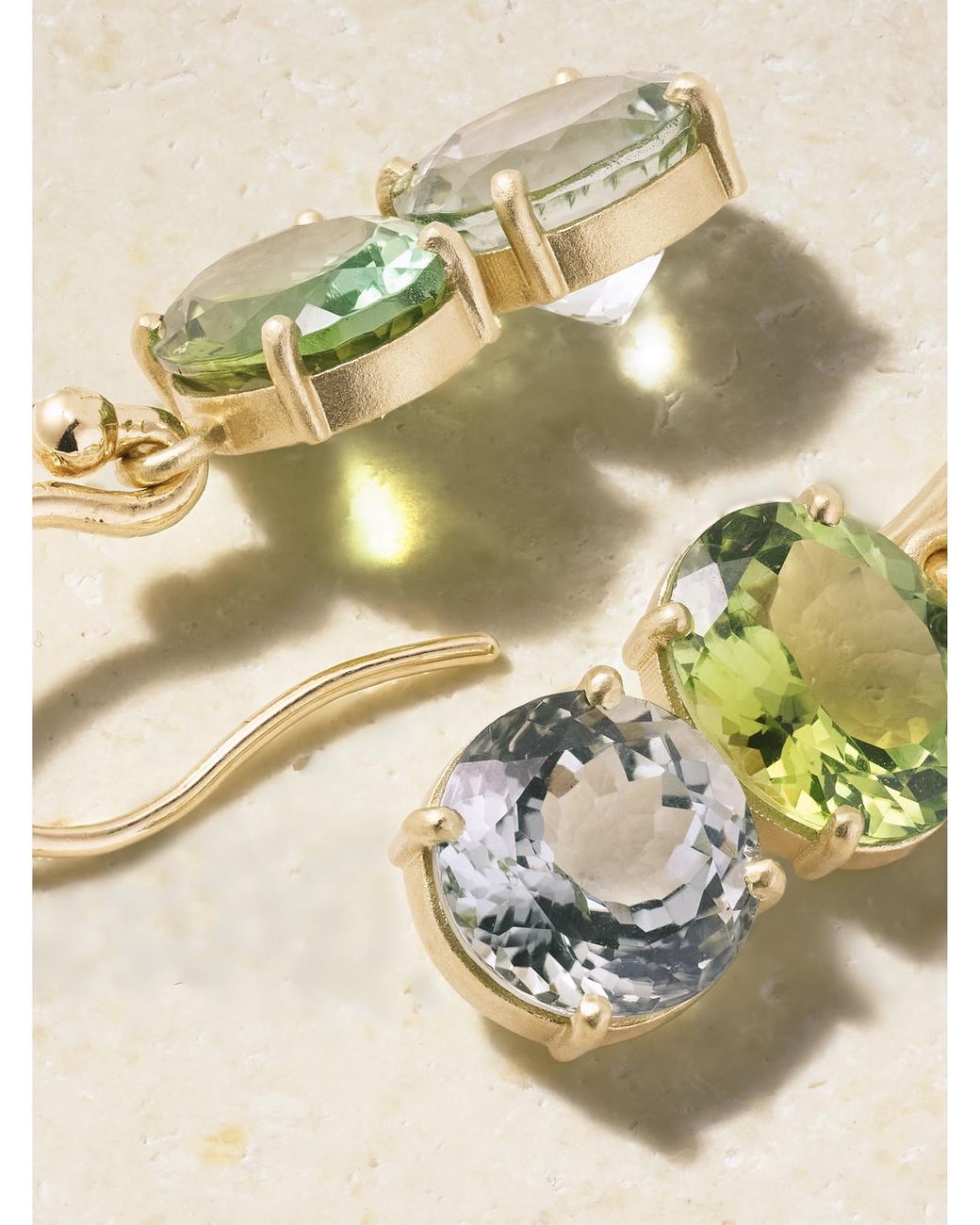 Irene Neuwirth Natural Gemmy Gem Double Stone 18-Karat, Tourmaline And Diamond Earrings