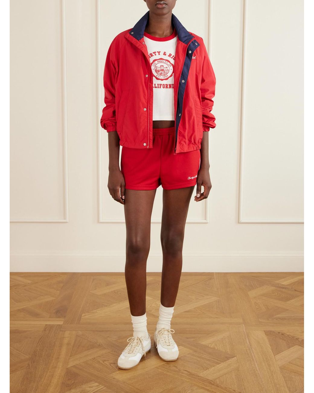 Sporty & Rich Logo-Embroidered Shell Jacket
