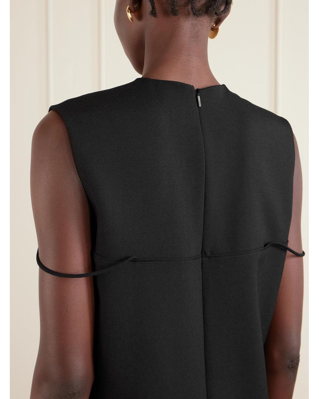 Calvin Klein Black Pina Wool Midi Dress