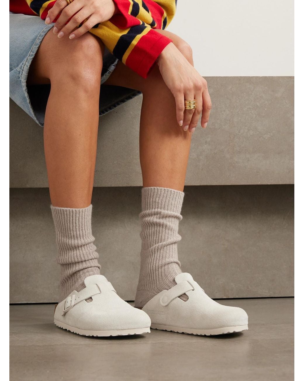 Lisa Yang White Zera Ribbed Cashmere Socks