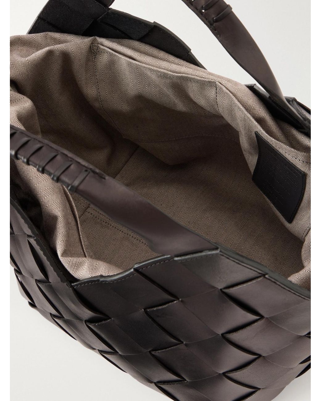 Dragon Diffusion Black Castello Woven Leather Tote