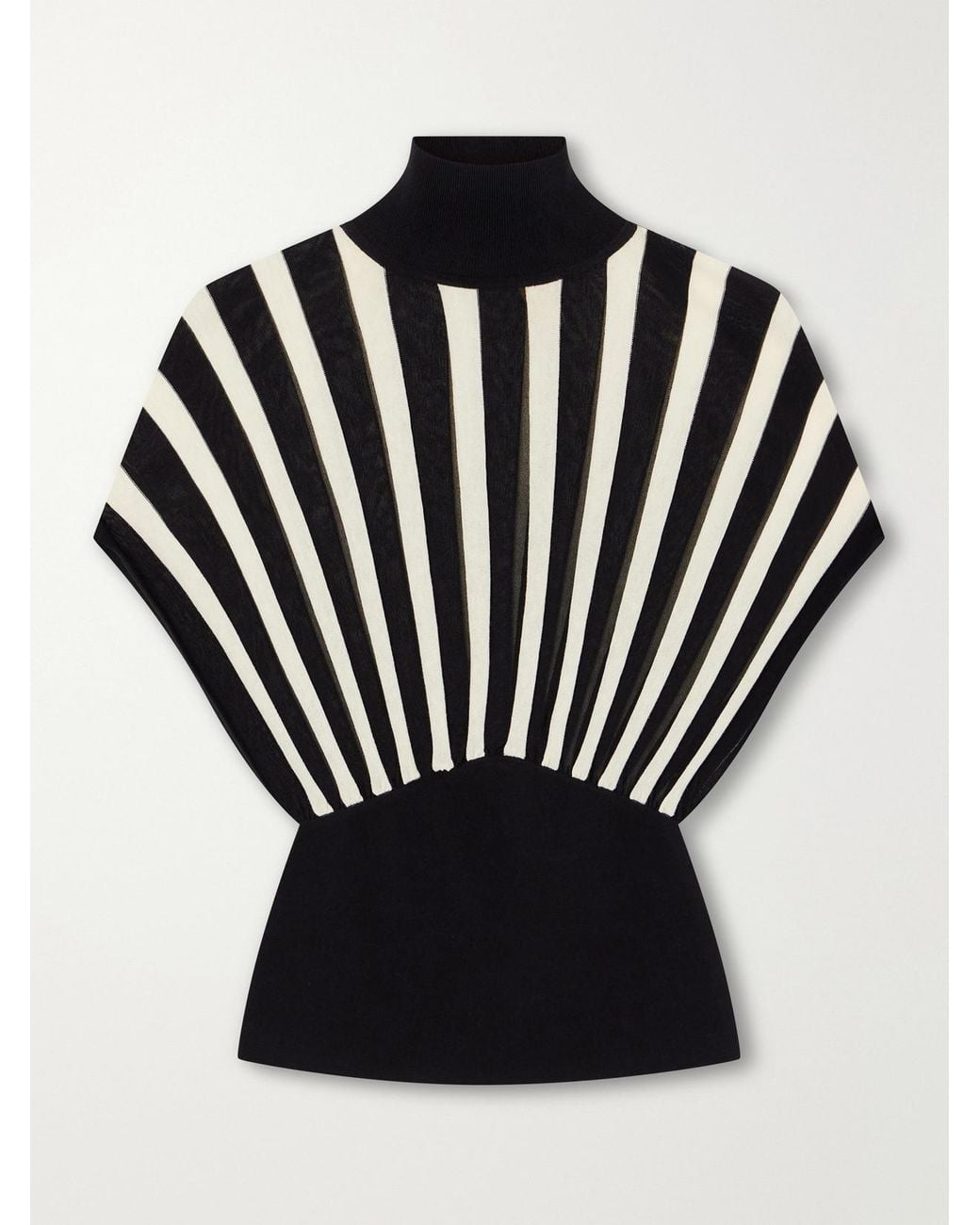 Zimmermann Black Clash Striped Knitted Blouse
