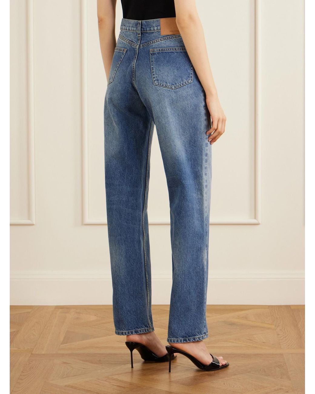 Magda Butrym Blue High-Rise Straight-Leg Boyfriend Jeans