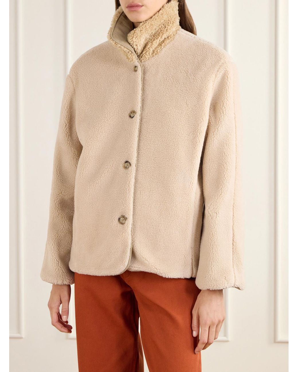 Still Here Natural Townes Reversible Plush And Denim Jacket