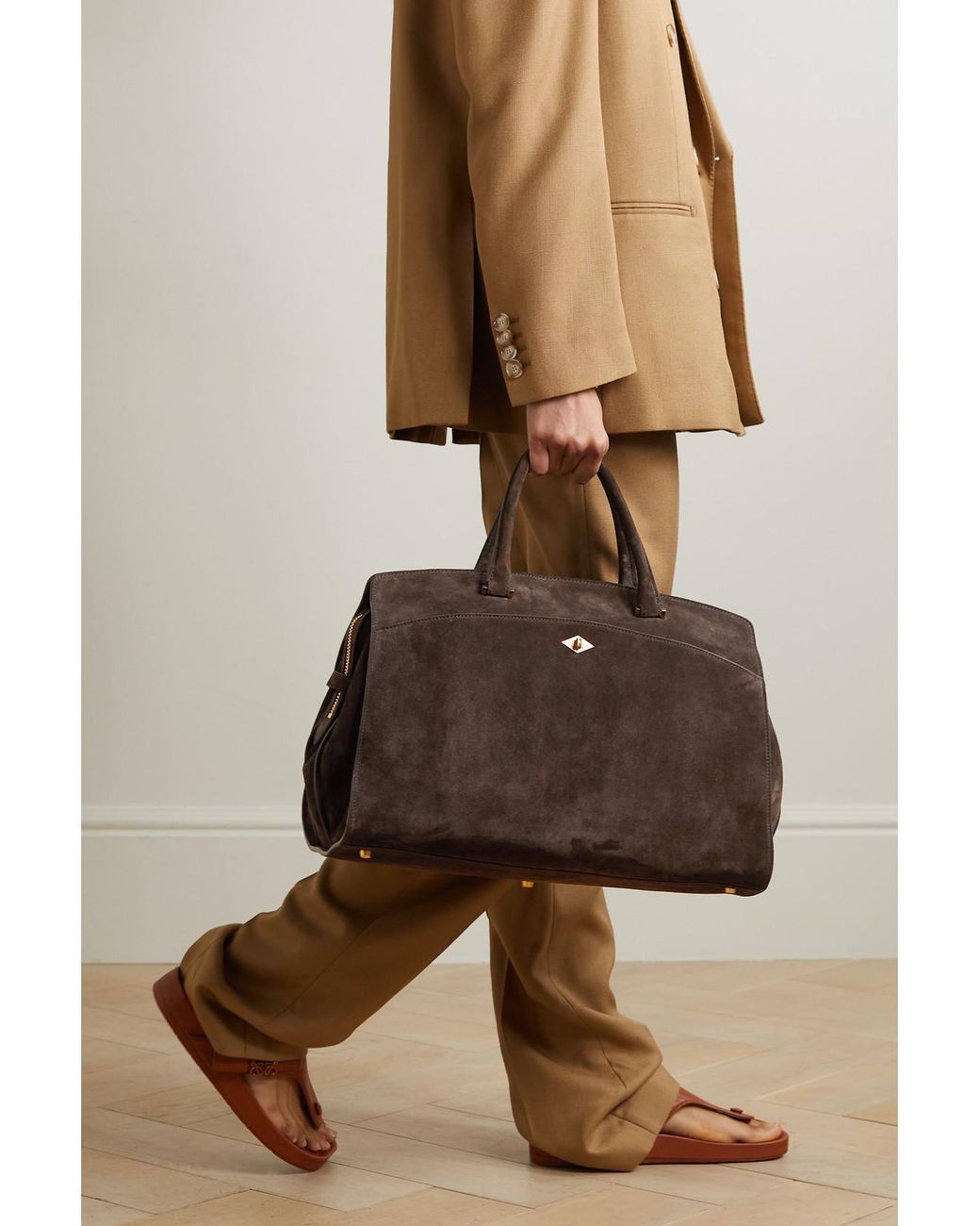 Metier Brown Private Eye Medium Suede Tote