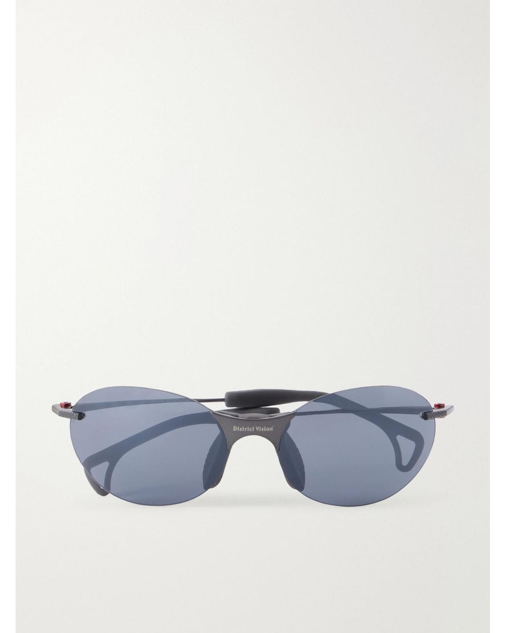 District Vision Blue Mami Vantage Rimless D-Frame Titanium Sunglasses
